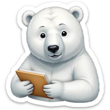 Polar bear doing mathematic calculations  sticker