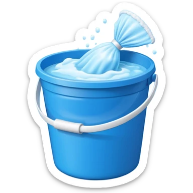 Bucket and cleaning product sticker