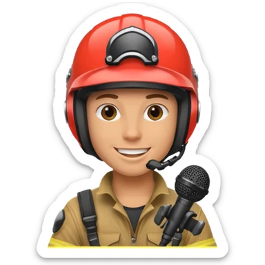 dirtbike rider being interviewed sticker