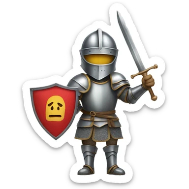 Knight holding a big banner sticker