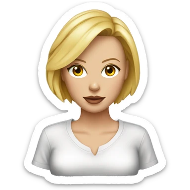 ultra realistic charlize theron wearing shirt sticker