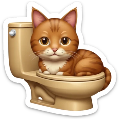 Poop cat in the toilet sticker