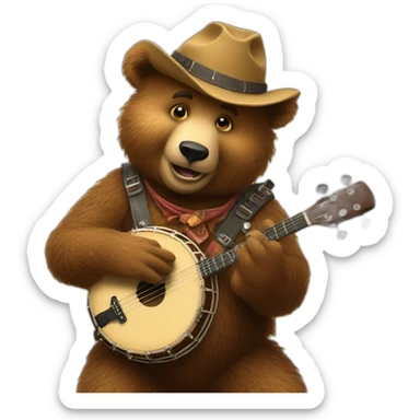 country bears playing banjos sticker