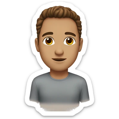 Man with brown hair, beige skin, brown eyes. kissing woman with brown hair, fair skin, brown eyes. sticker