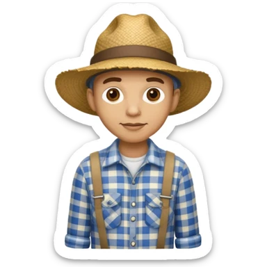 light skin granjero de cafe full body  sticker