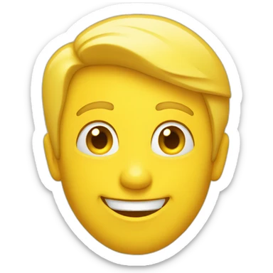 Classic yellow smiling-emoji with only one theet smiling sticker