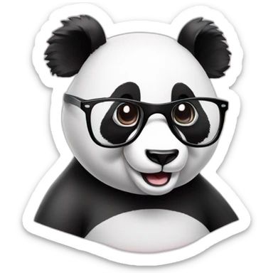 a happy panda bear with cool glasses sticker
