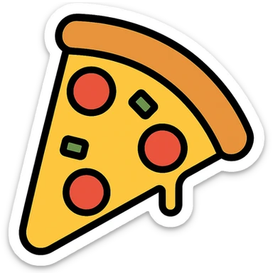 colored slice of pizza icon sticker