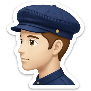 Navy blue Brixton fiddler cap hat sticker