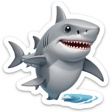 Shark shrugging shoulders  sticker