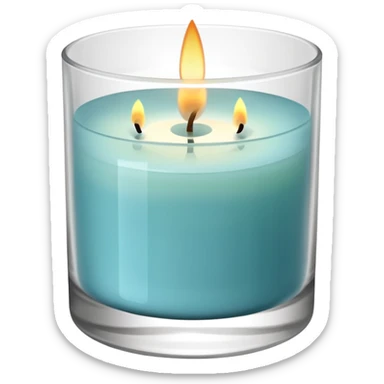 Scented candle, in translucent holder  minimalist style, high detail, still life, 4k sticker