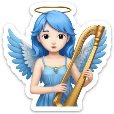 Blue-haired angel holding harpir






























 sticker