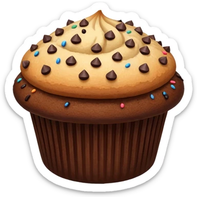 dark brown vanilla muffin chocolate sprinkles on top sticker