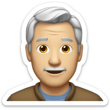 53 year old white man with short gray hair without a mustache sticker