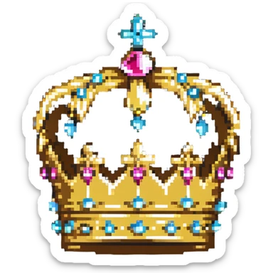 gold crown with jewels sticker