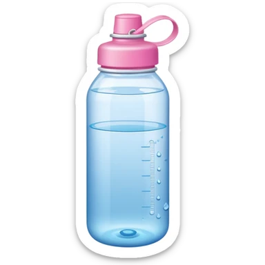 water bottle pink tag sticker