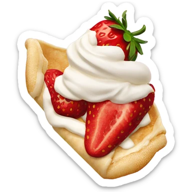 strawberry and chantilly creme crepe sticker