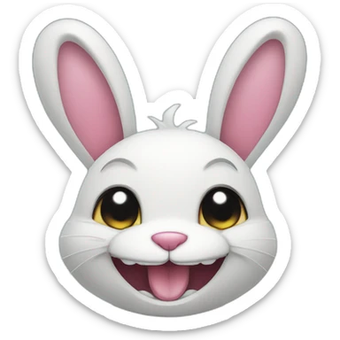 Bunny smiling with toothy grin  sticker