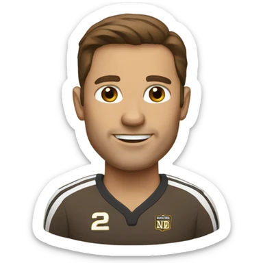 Brown haired football coach sticker