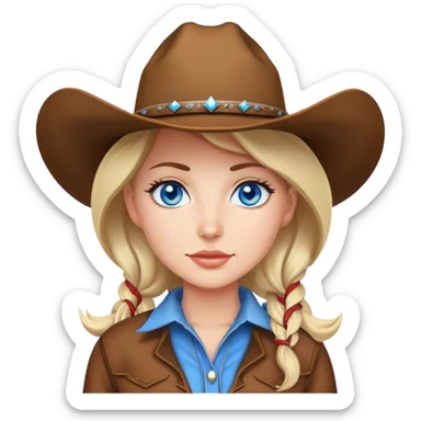 Cowgirl blue eyes sticker