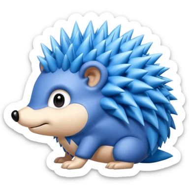 A blue hedgehog with 6 spines  sticker
