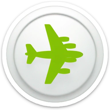 airBaltic styled green background, circle shaped. then a white pin in the middle sticker
