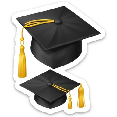 graduation cap with yellow tassel sticker