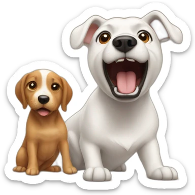 dog barking at child sticker