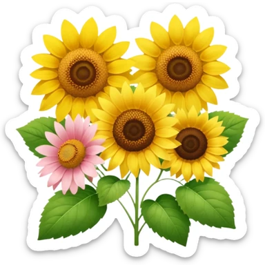 Next to each other —one Strawberry and Sunflower and Sakura, but only one of each—softer sunflower sticker