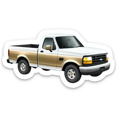 1995 short bed f150 white and gold sticker