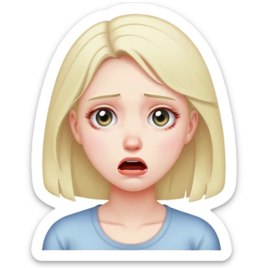 realistic portrait of girl having a mental breakdown sticker