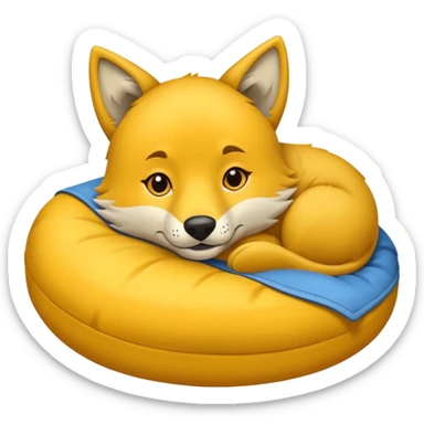 Filhote de lobo amarelo dormindo  sticker