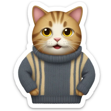 Cat with a sweter  sticker