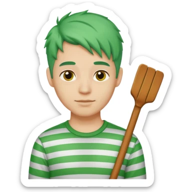 venice gondola guy green hair sticker