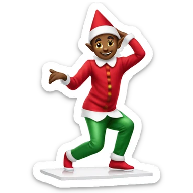 Elf on the shelf breakdancing  sticker