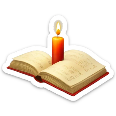 Christmas candle and book sticker