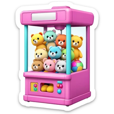 Emoji of stuffed toys claw machine  sticker