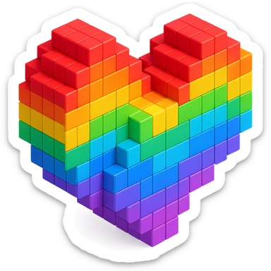 Heart rainbow  sticker