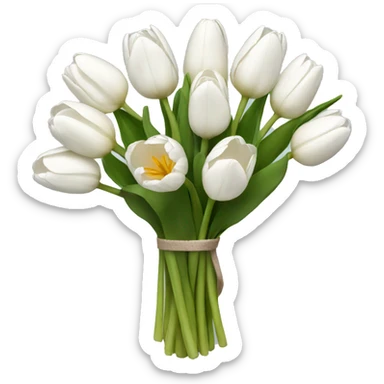 white tulip bouquet  sticker