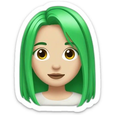 Billie eilish green hair sticker