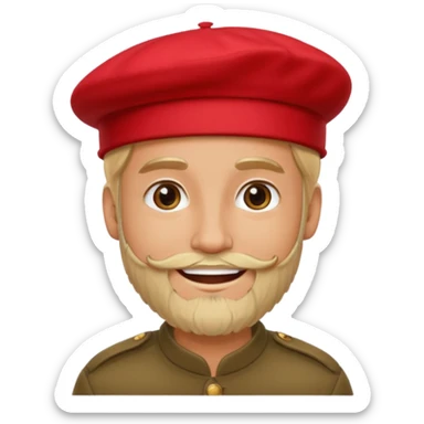 Man with Red Beret – Blonde beard, smiling, red hat.





 sticker