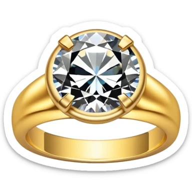 gold ring with a big diamond sticker