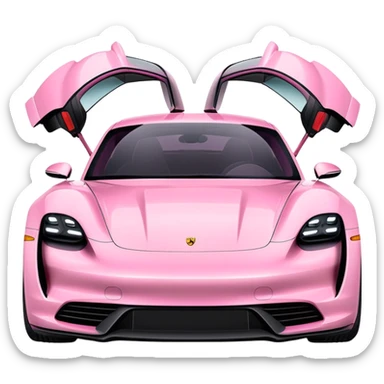 pink porsche taycan electric sports car sticker