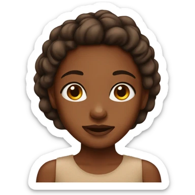 50% brown skin girl  sticker