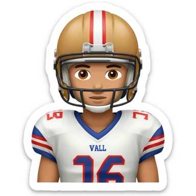 American football player in helmet and uniform sticker