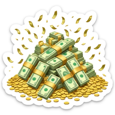 money in a glitter $  sticker