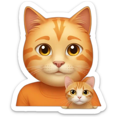 Orange cat with a blond girl sticker