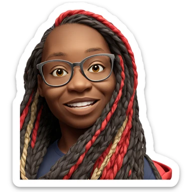 smiling boy with glasses sticker