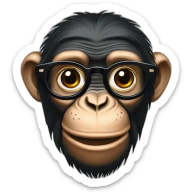 Chimpanzé lunettes noires sticker