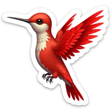 creppy demon like hummingbird with very long wings  sticker